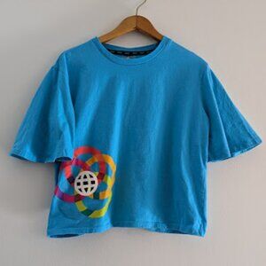 Disney Epcot Center Blue Crop Top Size M